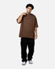 Saint Morta Virtues Mock Neck T-Shirt Brown