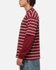 Carre Club Stripe Long Sleeve T-Shirt Burgundy Stripe