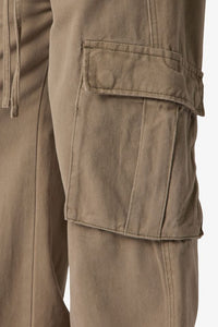 MNML Ultra Wide Twill Cargo Pants Olive