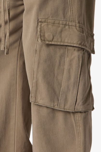 MNML Ultra Wide Twill Cargo Pants Olive