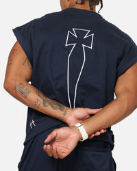 Saint Morta Athletc Cut Off Sweat T-Shirt Dark Royal