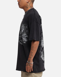 Loiter Draco Born T-Shirt Black Acidwash