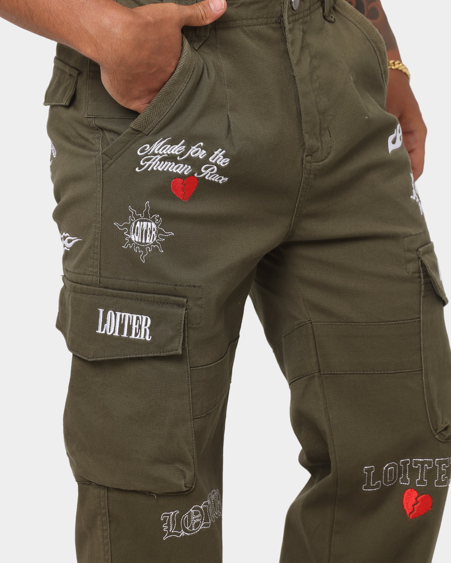 Loiter Sketch Cargo Pants Khaki | Culture Kings US