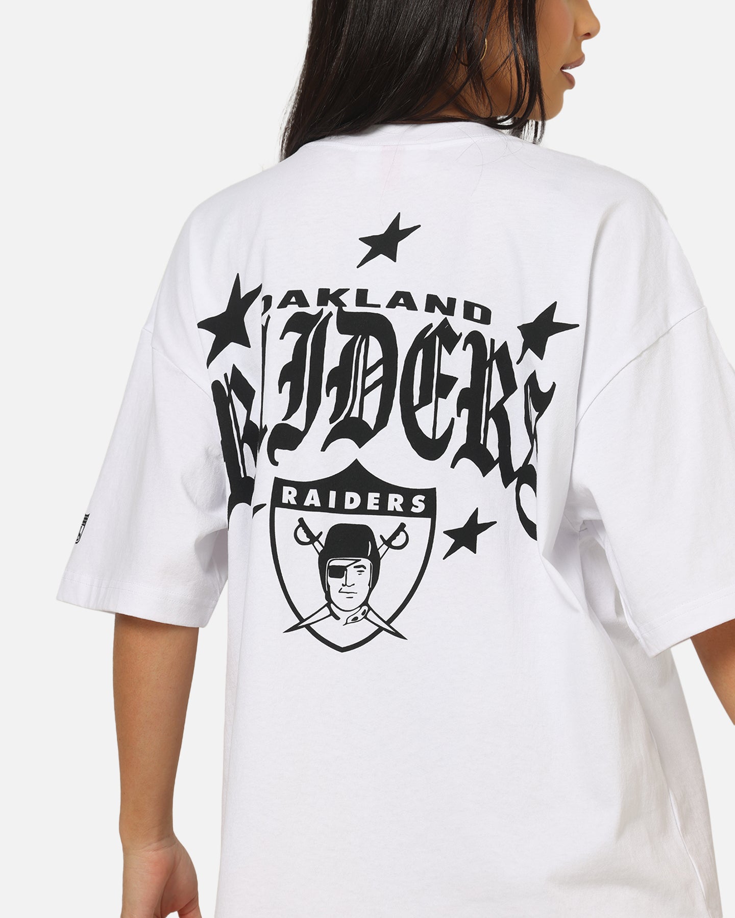 Mitchell & Ness Las Vegas Raiders Stars & Text Boxy T-Shirt White