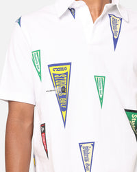Students Golf Harris Pique Short Sleeve Polo Shirt White