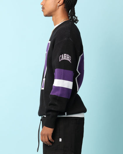 Carré Gridiron Knitted Sweater Black/Purple/White