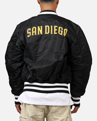 New Era X Alpha Series X MLB San Diego Padres MA-1 Bomber Jacket Black