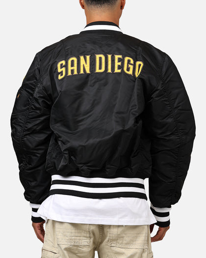 New Era X Alpha Series X MLB San Diego Padres MA-1 Bomber Jacket Black