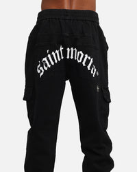 Saint Morta Gothic Cargo Joggers Black Shadow