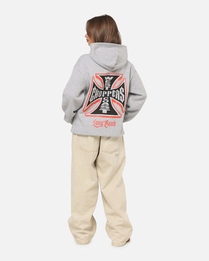 West Coast Choppers Choppers Cross Hoodie Grey Marle