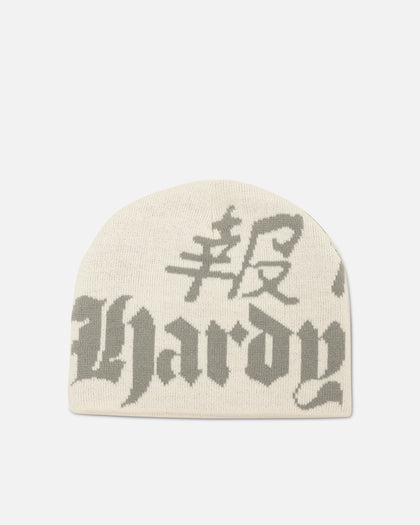 Ed Hardy Death Before Dishonor Beanie Off White