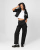 X-Girl Women's Peels Zip Up Cropped T-Shirt Black
