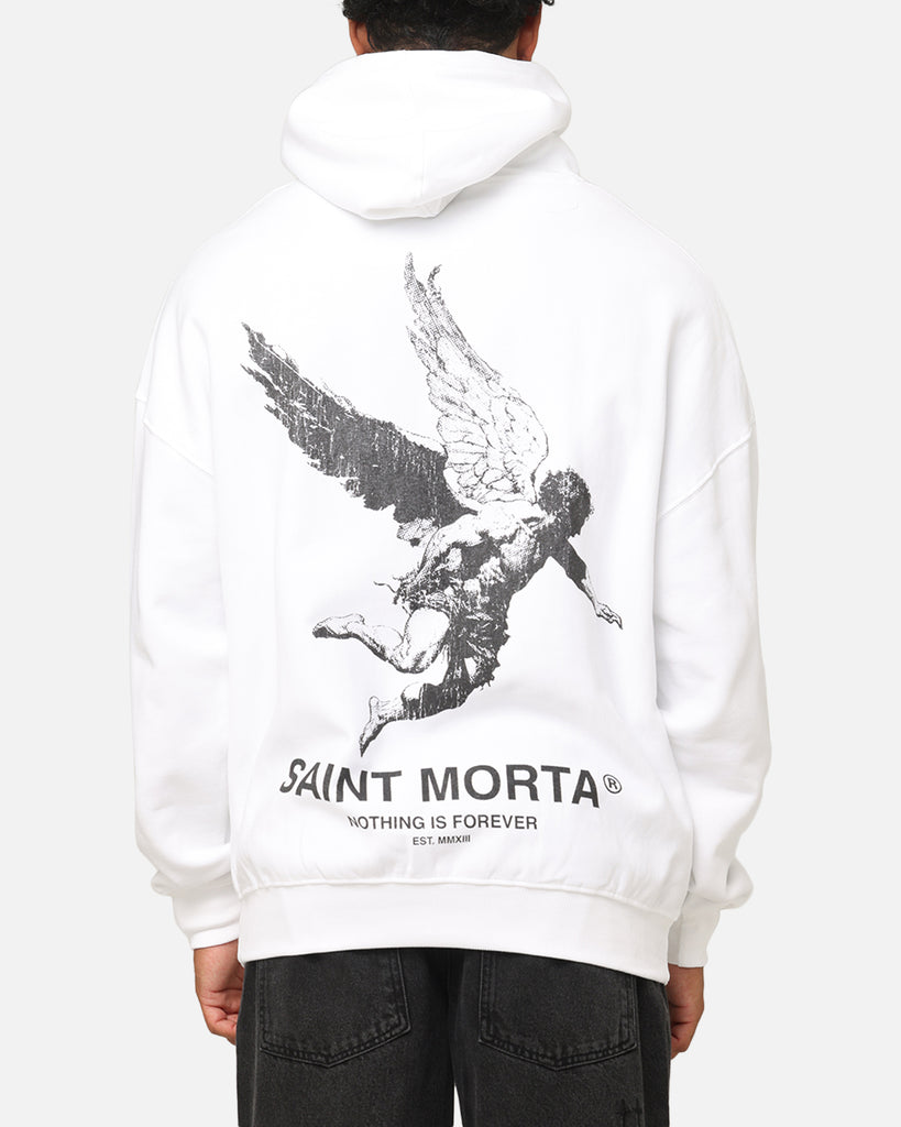 Saint Morta Nothing Is Forever Boxy Hoodie White/Black | Culture