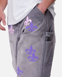 MNML Ultra Baggy Fleur Carpenter Pants Grey