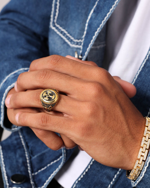 NXS Heirloom Cross Ring Gold