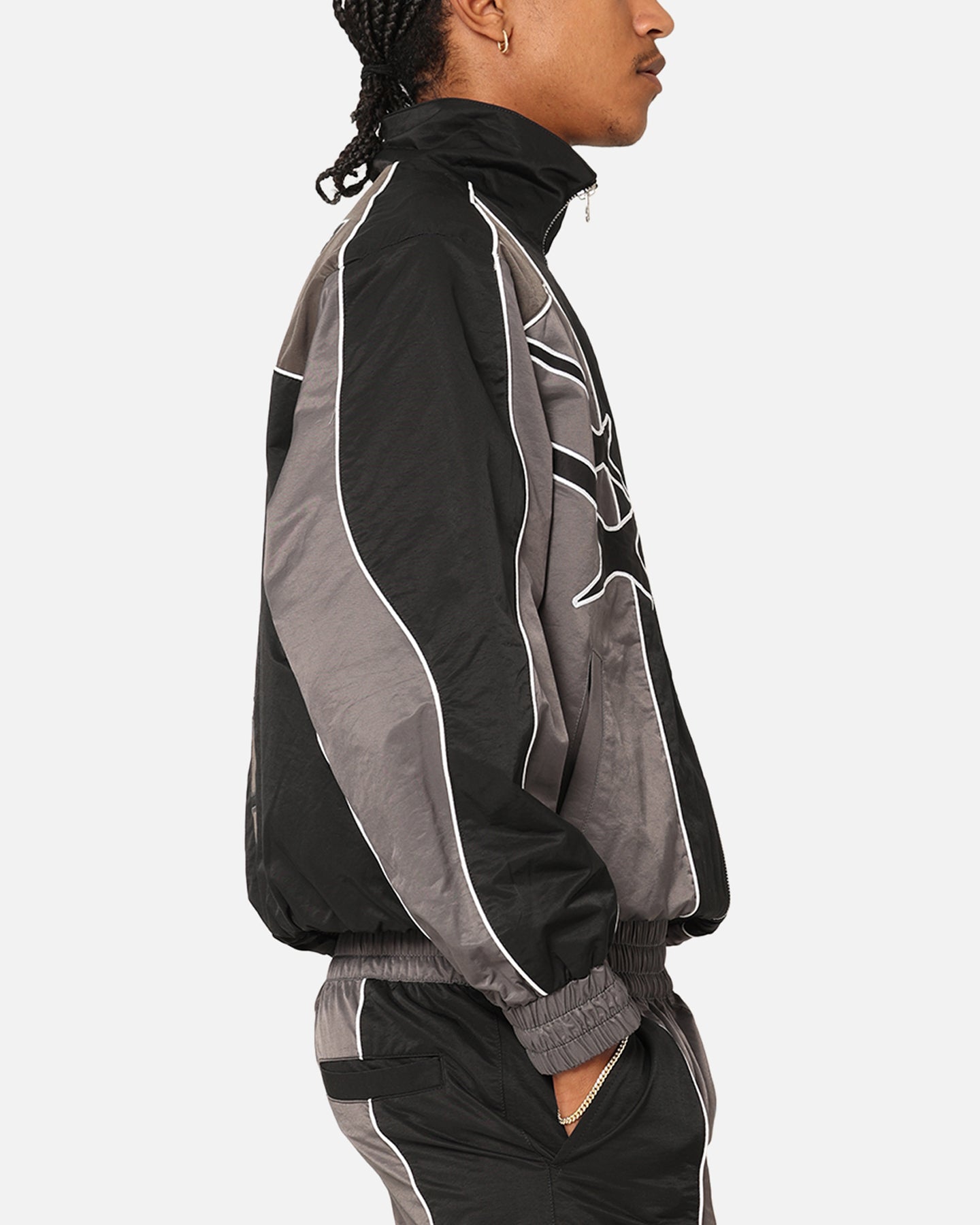 Loiter Paradise Track Jacket Black/Grey | Culture Kings US
