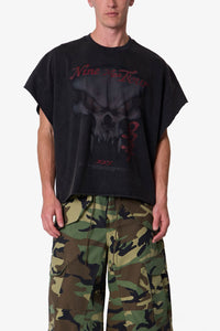 MNML Skull Cut-Off Tee Washed Black