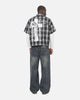 Saint Morta Dark Romance Layered Long Sleeve Button Up Shirt Black/White