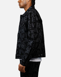 Avirex Monogram Denim Jacket Black