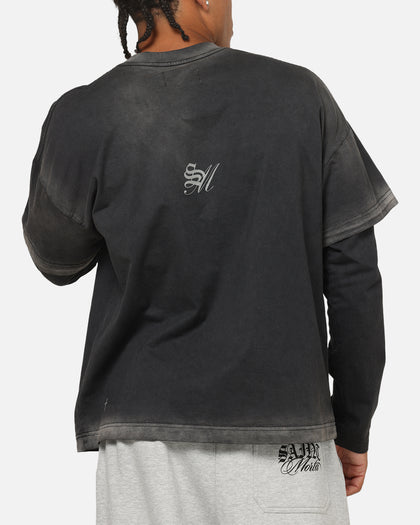 Saint Morta Celestial Layered Long Sleeve T-Shirt Black Wash