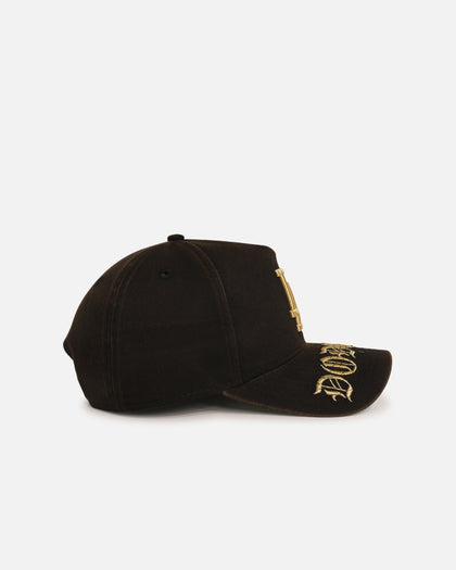 New Era Los Angeles Dodgers 'Washed Black Gothic Script' 9FORTY A-Frame Snapback Black
