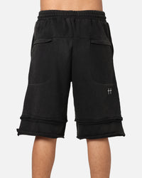 Saint Morta Gothic Layered Sweat Shorts Black