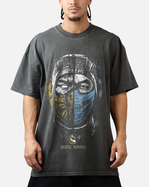 73Studio X Mortal Kombat Split Faces T-Shirt Washed Charcoal