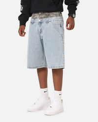 Ed Hardy Double Waist Camo Jorts Mid Blue Denim