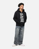 Saint Morta Gothic Distressed Zip Hoodie Black
