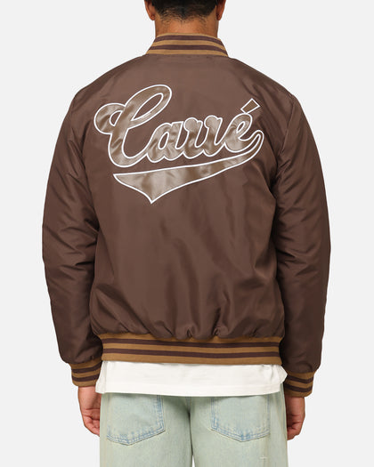 Carre Team Puffer Varsity Jacket Brown
