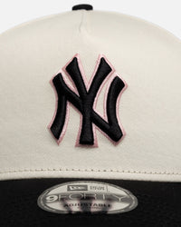 New Era New York Yankees "Chrome Black Pink" 9Forty A-Frame Snapback White