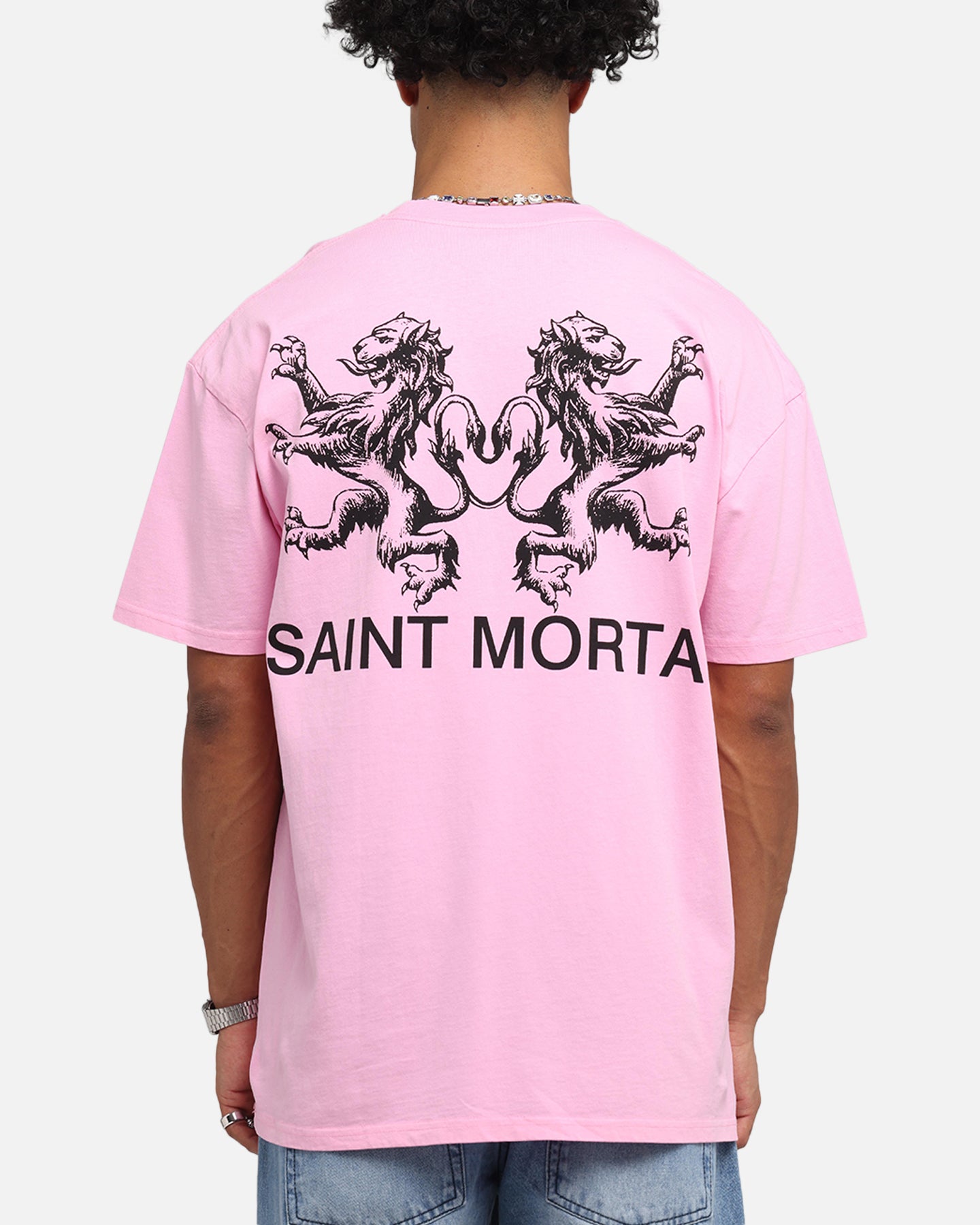 Saint Morta Lover Club Boxy T-Shirt Pink | Culture Kings US