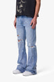 MNML Distressed Super Flare Denim Blue