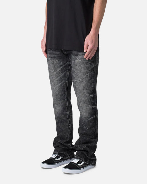 MNML B670 Occ Wave Wash Flare Denim Jeans Washed Black