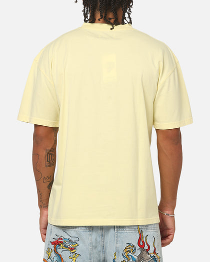 Ed Hardy Double Dragon Applique T-Shirt Butter Yellow