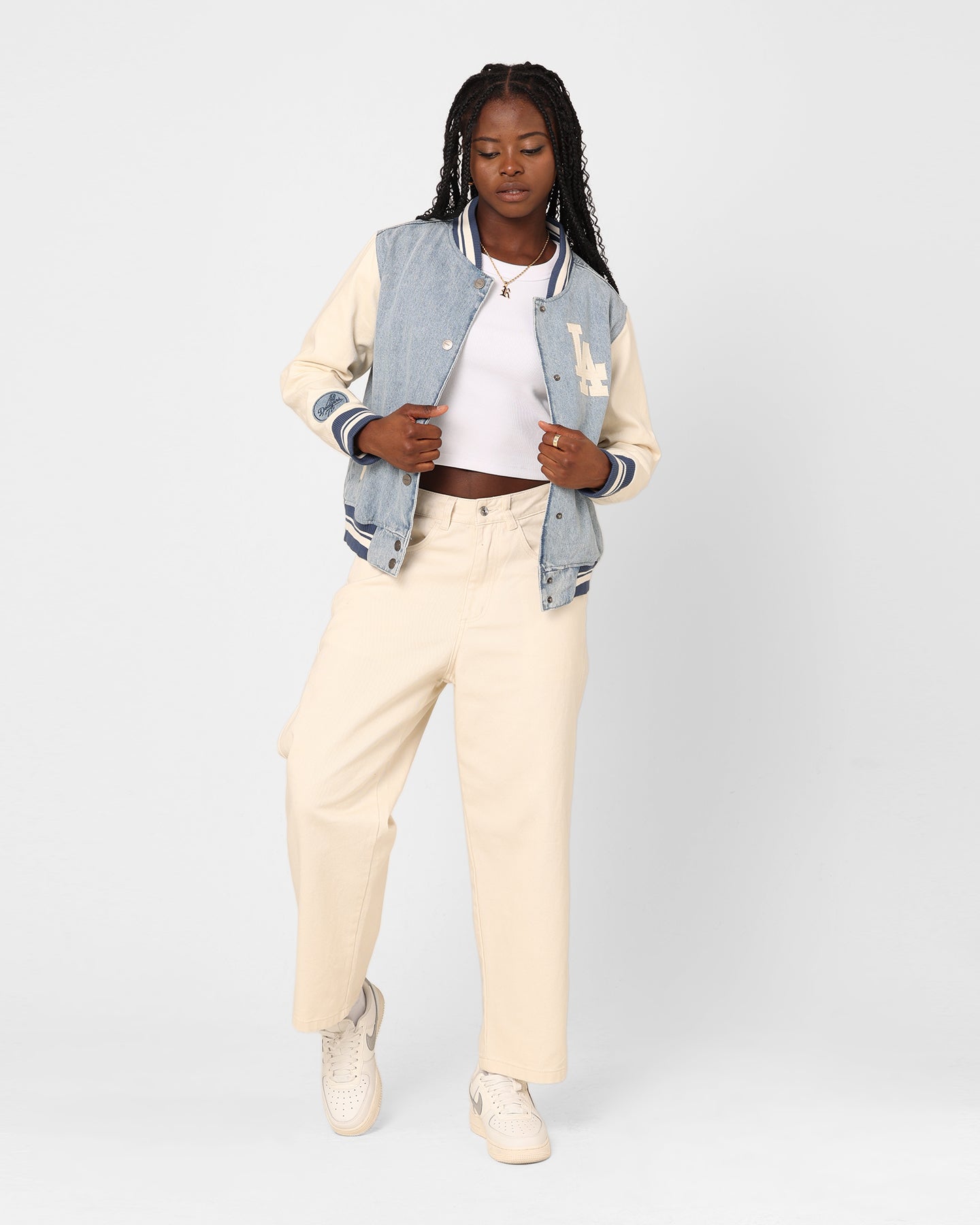 Pro Standard Women's Los Angeles Dodgers Varsity Jacket Denim