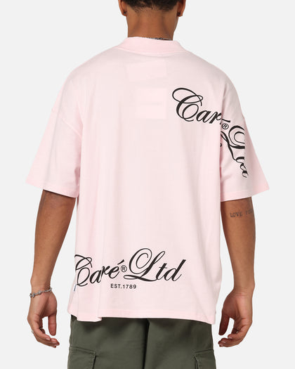 Carre Side Script Oversized T-Shirt Pink