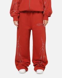Ed Hardy Cyber Rhinestone Track Pants Red