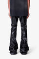 MNML Super Stacked Leather Pants Black