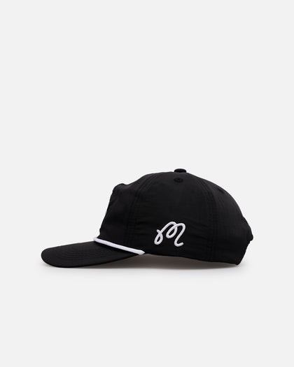 Malbon Nylon Structured Rope Snapback Black/White
