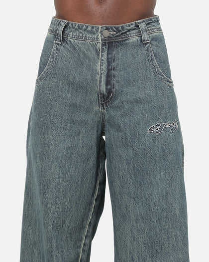 Ed Hardy Dragon Ultra Wide Jeans Mid Blue