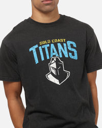 Bleacher Athletic Gold Coast Titans NRL Washed T-Shirt Black