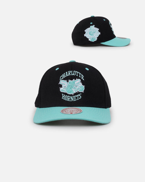 Mitchell & Ness Charlotte Hornets "Ice Blue" Script Origin Snapback Black/Ice Blue