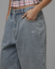 Loiter Star Born Pleated Jorts Blue Washed Denim
