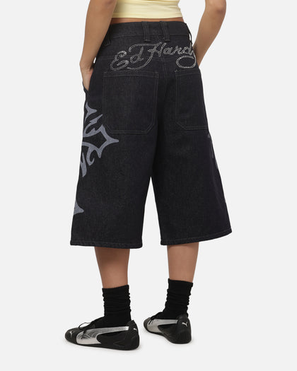 Ed Hardy Trinity Jorts Indigo