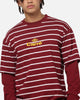 Carre Club Stripe Long Sleeve T-Shirt Burgundy Stripe
