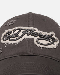 Ed Hardy Distressed Strapback Cap Washed Black