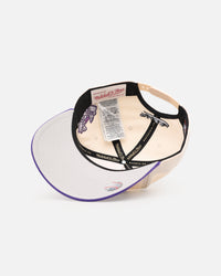 Mitchell & Ness Atlanta Braves 'Chainstitch Wordmark' Pro Pinch Snapback Purple