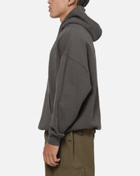 Carre Box Check Hoodie Charcoal