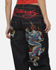 Ed Hardy Dragon Ultra Wide Leg Jeans Indigo Denim